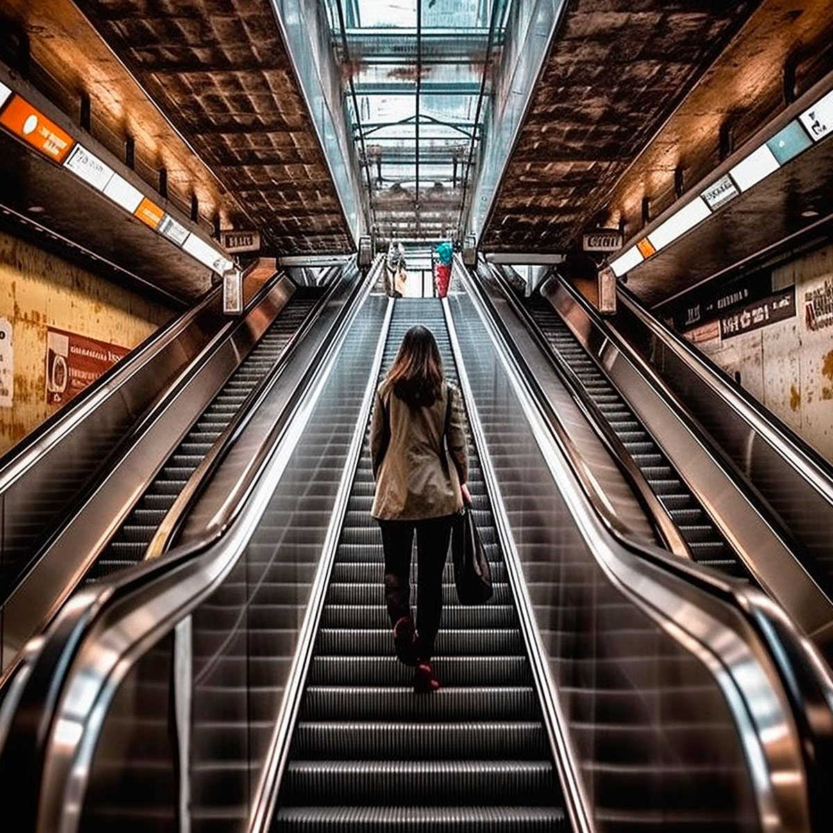 Mujer elevador